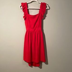 Red square cut summer dress
